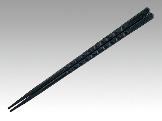 PBT亀甲箸 黒 24cm 10膳入画像