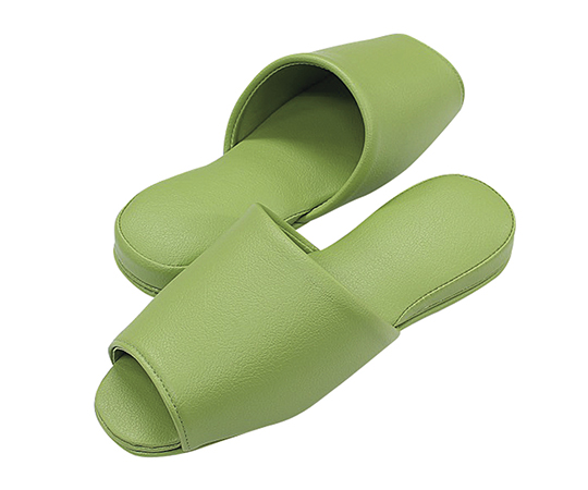 スリッパ（抗菌カラーテンダー・6足入）　前開き　グリーン画像