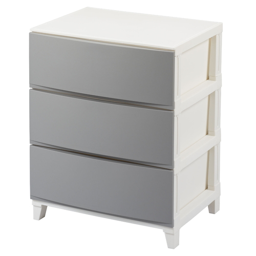 チェスト 3段 幅54×奥行42×高さ68cm ルームスシェード サンドグレー画像