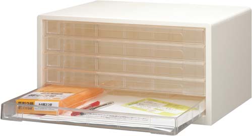 樹脂製レターケース　Ａ３　浅型５段　白画像