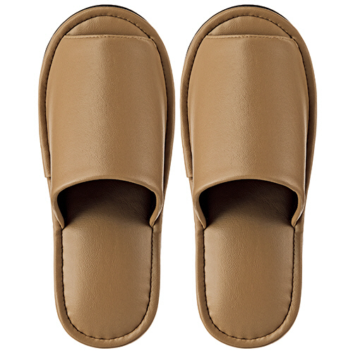 最高級ﾚｻﾞｰ調ｽﾘｯﾊﾟ 外縫い ﾍﾞｰｼﾞｭ 1足画像