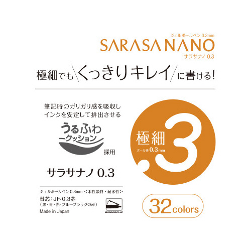 サラサナノ 0.3 ダークグレー 10本 パッケージが斜め上から見える状態、内容物が並んでいる様子。