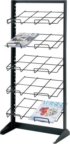 マガジンラック平置タイプ５段　幅４８０　ブラック画像