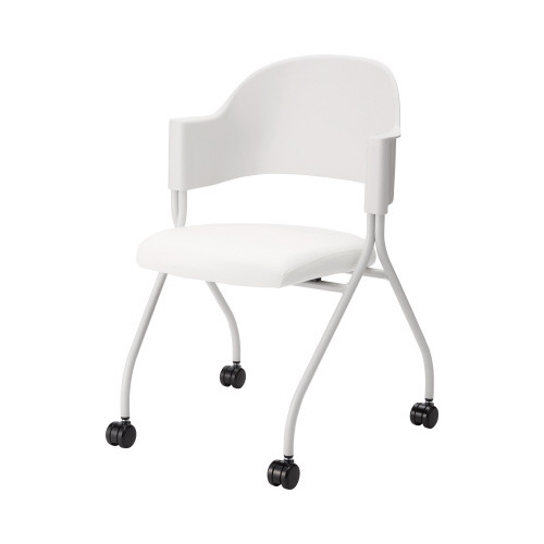 フランチェアレザータイプ白脚背カバー無　座白２脚