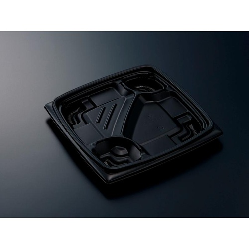 中央化学 弁当容器 CT リル 22-22C BK 本体画像