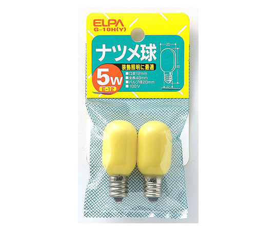 ナツメ球 5W 2個 イエロー画像
