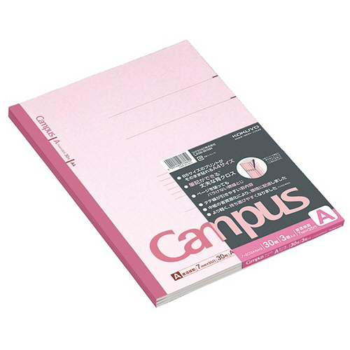 ｷｬﾝﾊﾟｽﾉｰﾄ(普通横罫) A4 A罫 30枚 1ﾊﾟｯｸ(3冊)画像