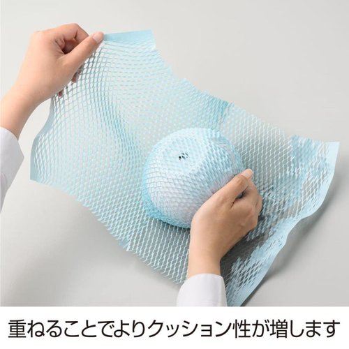緩衝材 推し色クッションペーパー ホワイト 10枚入 ヒサゴ 白のクッションペーパーが整然と並ぶ状態
