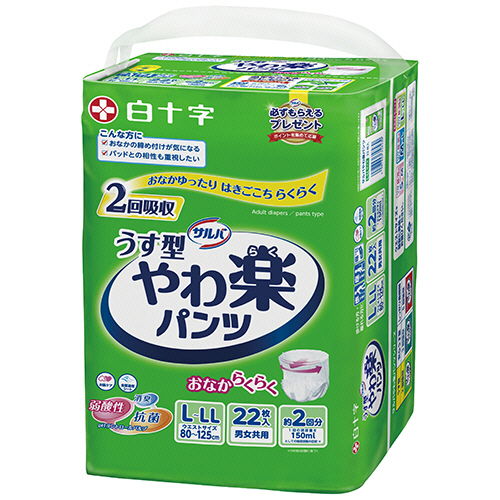 ｻﾙﾊﾞ やわ楽ﾊﾟﾝﾂ うす型 L-LL 1ｾｯﾄ(88枚:22枚×4ﾊﾟｯｸ)画像