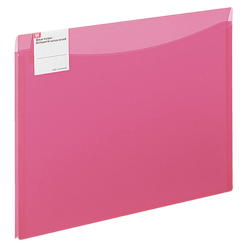 ｸﾘﾔｰﾎﾙﾀﾞｰ(2ﾎﾟｹｯﾄ ｴﾝﾍﾞﾛｰﾌﾟﾜｲﾄﾞ) A4 ﾏﾁ付 ﾋﾟﾝｸ 1ｾｯﾄ(5枚)画像