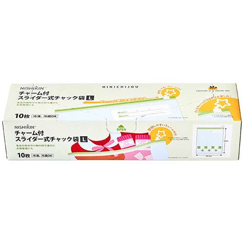 HINICHIJOU ﾁｬｰﾑ付ｽﾗｲﾀﾞｰ式ﾁｬｯｸ袋 L 1箱(10枚)画像