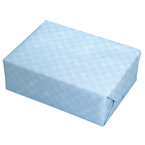 和モダン市松包装紙 スカイブルー画像