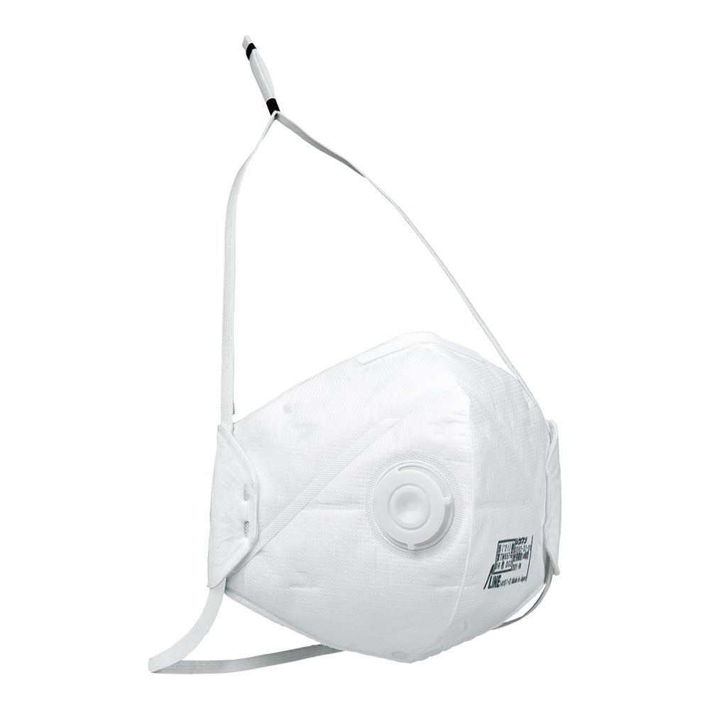 使い捨て式防じんマスク 二つ折り 排気弁付き 10個入画像