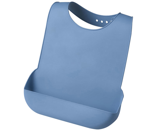 深型ポケット付食事用エプロン ブルー画像