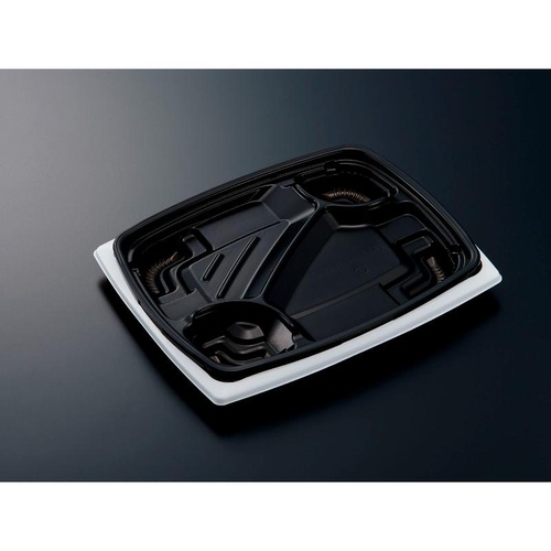 中央化学 弁当容器 CT リル 24-20C 黒白 本体画像