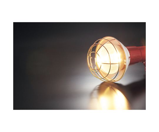 アース付投光器　ポッキンプラグ付コード5m　200W 明るい光を放つ投光器が横向きに設置されている様子