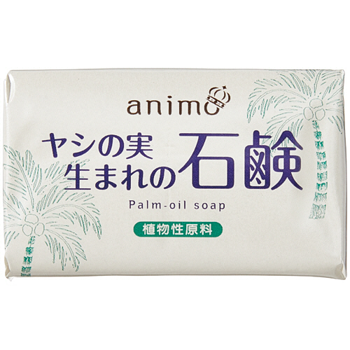 ヤシの実石けん 業務用 80g 1箱(120個) パッケージ全体が俯瞰で捉えられた状態、側面にカラフルなデザインが施されている。