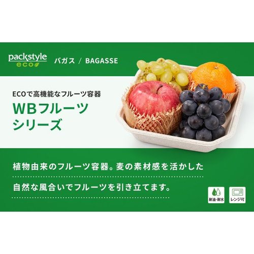 フルーツ容器 WBフルーツ 2L パックスタイル 透明な容器にフルーツが満載で、上部が開いた状態