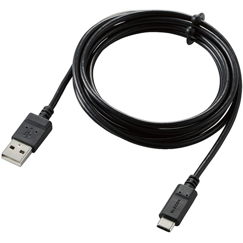 まとまるUSB　Type-C(USB-C)ケーブル<A-C>　ブラック　2.0m　RoHS指令(10物質)　1本画像
