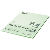 αｴｺｶﾗｰﾍﾟｰﾊﾟｰII B4 ﾗｲﾄｸﾞﾘｰﾝ 少枚数ﾊﾟｯｸ 1冊(100枚)画像