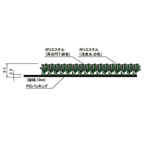 消臭抗菌マット　900×1200mm　グレー　1枚 平らな面に置かれたグレーのマットが全体的に見える状態