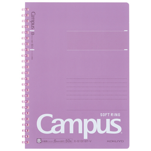 ｷｬﾝﾊﾟｽ ｿﾌﾄﾘﾝｸﾞﾉｰﾄ(ﾄﾞｯﾄ入り罫線 ｶｯﾄｵﾌ) A5 B罫 50枚 ﾊﾞｲｵﾚｯﾄ 1冊