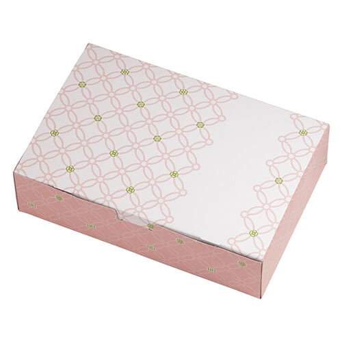 ルミアサービス箱６個　七宝　つなぎ　うすべに色画像