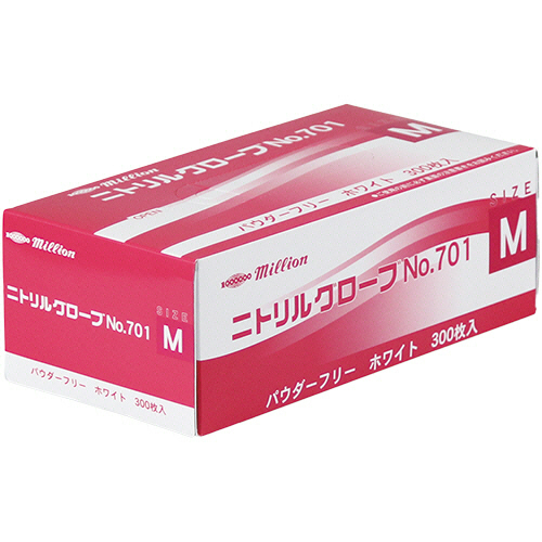 ﾐﾘｵﾝ ﾆﾄﾘﾙｸﾞﾛｰﾌﾞ ﾊﾟｳﾀﾞｰﾌﾘｰ ﾎﾜｲﾄ M 1ｾｯﾄ(3000枚:300枚×10箱)画像