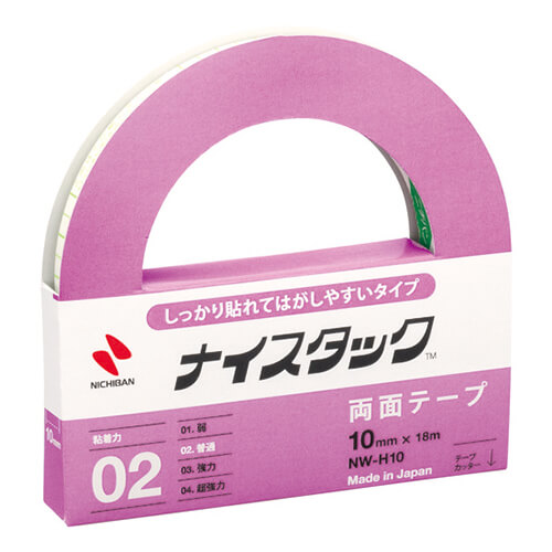 ニチバン 両面テープ ナイスタックしっかり貼れてはがしやすいタイプ 10mm×18m NWH10画像