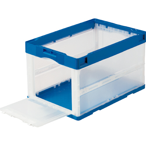 折りたたみｺﾝﾃﾅ ﾌﾀなし 短辺扉付 50L ﾀﾞｰｸﾌﾞﾙｰ/透明 1台