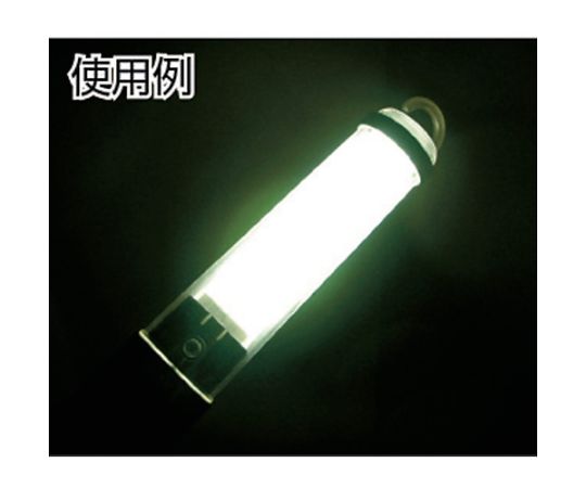 ビィーエスライト　単相100V　13W蛍光灯スタンド　電線10m 灯具が明るく点灯している様子、電線は真っ直ぐに伸びている