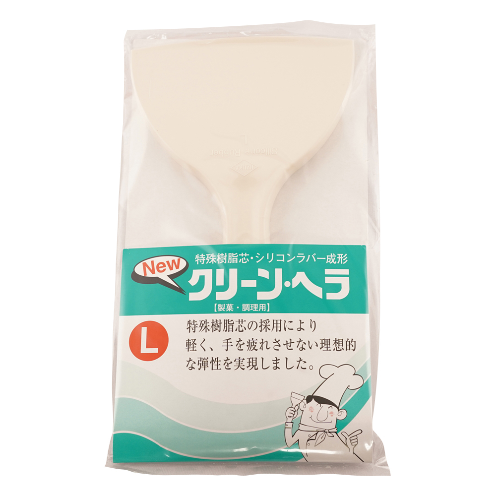 シリコーンヘラ　白　クリーンヘラ L画像