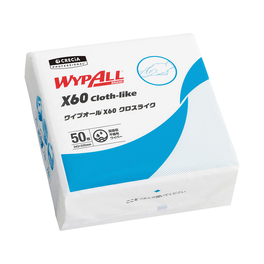 ワイプオールX60　クロスライク　4つ折りタイプ・白　50枚×18袋入画像
