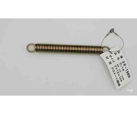 鉄引きバネ　線径2mm×外径12mm×自由長104mm スプリングの特徴的な螺旋形状と金属的な光沢が際立つ側面