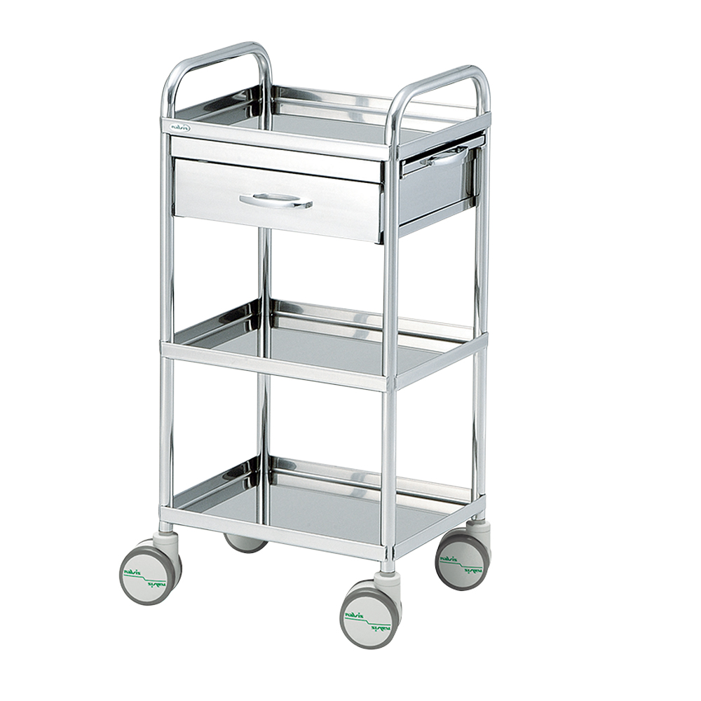 枠付き回診車(収納テーブル付)　453×353×927mm画像