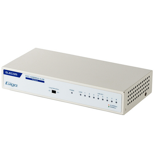 Giga対応8ﾎﾟｰﾄｽｲｯﾁ(金属筐体/電源内蔵) ﾎﾜｲﾄ(ﾏｸﾞﾈｯﾄ付) RoHS 1台画像