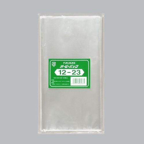 福助工業 テープ無 OPP袋 オーピーパック テープなし 12-23 100枚入画像