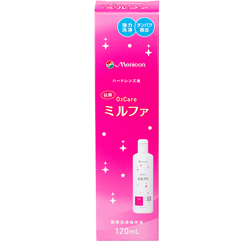 ﾊｰﾄﾞｺﾝﾀｸﾄﾚﾝｽﾞ用 酵素洗浄保存液 抗菌O2ｹｱ ﾐﾙﾌｧ 120ml 1本画像