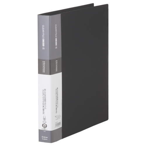 ｼﾝﾌﾟﾘｰｽﾞｸﾘｱｰﾌｧｲﾙ差し替え式A4ﾀﾃ30穴 25ﾎﾟｹｯﾄ付属 背幅36mm黒 1ｾｯﾄ(10冊)画像