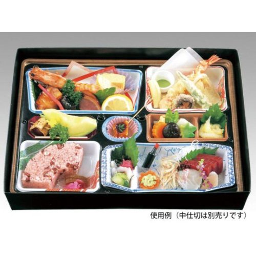 仕出し弁当容器 AS-140 紫雲 セット ※中仕切は別売り アヅミ産業 [ケース販売] 上面から見た白い容器、シンプルなデザインで中仕切りがない様子