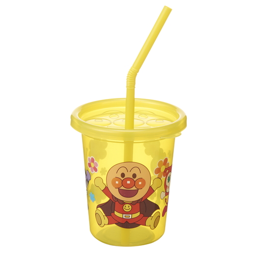 ストローカップ　アンパンマン　S　180ml　4個　セット　ベビー　コップ　キャラクター 色とりどりのキャラクターが描かれたカップセットの側面