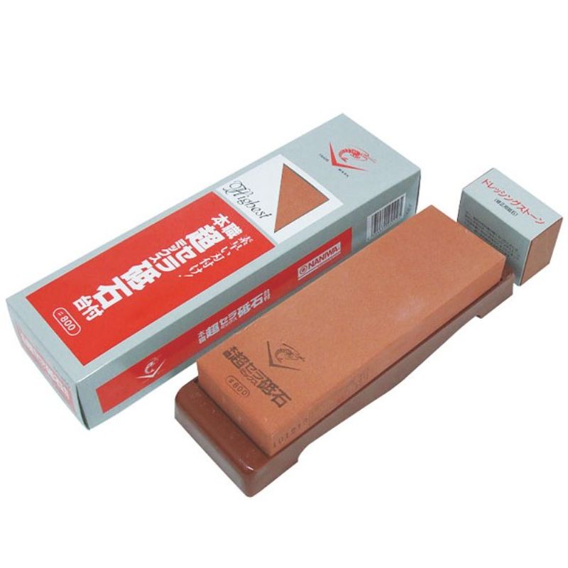 厨房器具 超セラミック砥石台付 ＃800 中砥 レッド 新潟ナニワ画像