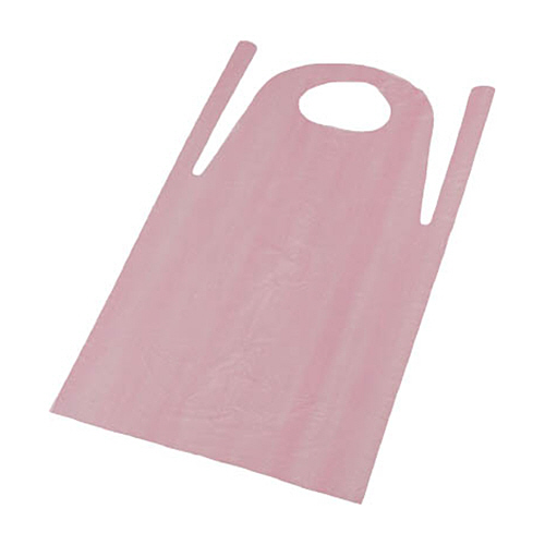 PE使い捨てｴﾌﾟﾛﾝ ｻｲｽﾞﾌﾘｰ ﾋﾟﾝｸ 1箱(50枚)画像