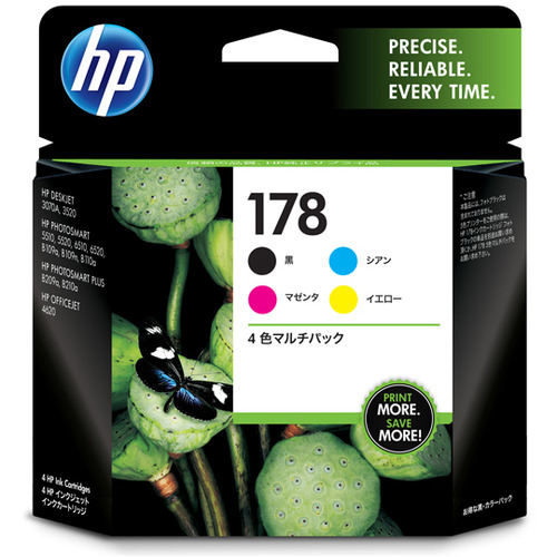 HP178 ｲﾝｸｶｰﾄﾘｯｼﾞ 4色ﾏﾙﾁﾊﾟｯｸ CR281AA 1箱(4個:各色1個)画像
