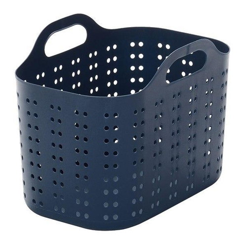 ランドリーバスケット バスケット ボルカ 高さ30.5cm ディープブルー画像