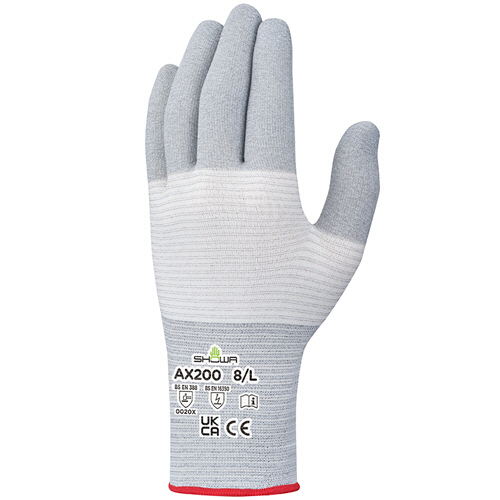 AX200 制電EXﾌｨｯﾄ手袋 L ｸﾞﾚｰ 1ｾｯﾄ(240双)画像