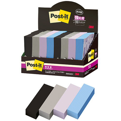 ﾎﾟｽﾄ･ｲｯﾄ 強粘着見出し ﾏﾙﾁｶﾗｰ9 50×15mm 4色 1ﾊﾟｯｸ(32冊)画像