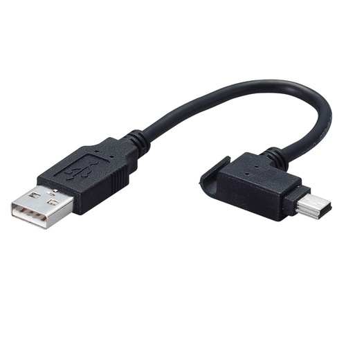 モバイルmini　USB2.0ケーブル　(A)オス-mini(B)オス　ブラック　0.1m　1個