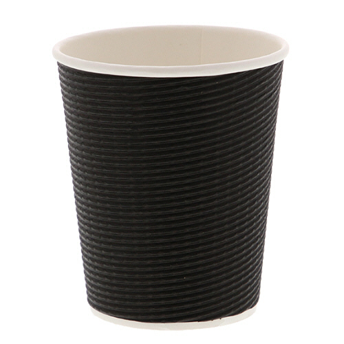 紙ｺｯﾌﾟ ｴｺ断熱ｶｯﾌﾟ 8ｵﾝｽ(240ml) ﾌﾞﾗｯｸ 1ｾｯﾄ(1000個:50個×20ﾊﾟｯｸ)画像