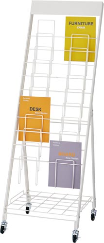 キャスター付きパンフレットスタンド　１０段２列